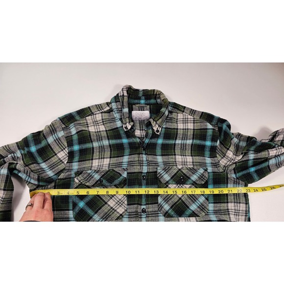Ocean Coast size Large plaid flannel 2 pocket button up ^ - Picture 5 of 6